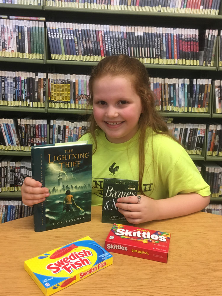 Third Tween Winner, Linnea, won a Barnes & Noble gift card, a book and snacks